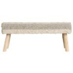 Ahşap Ayaklı Fildişi Gri Bench - Görsel 3